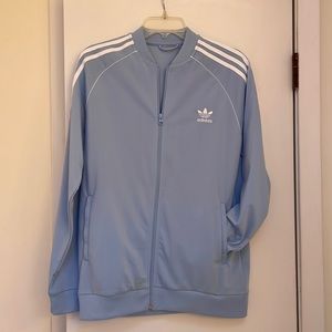 Adidas light blue zip up